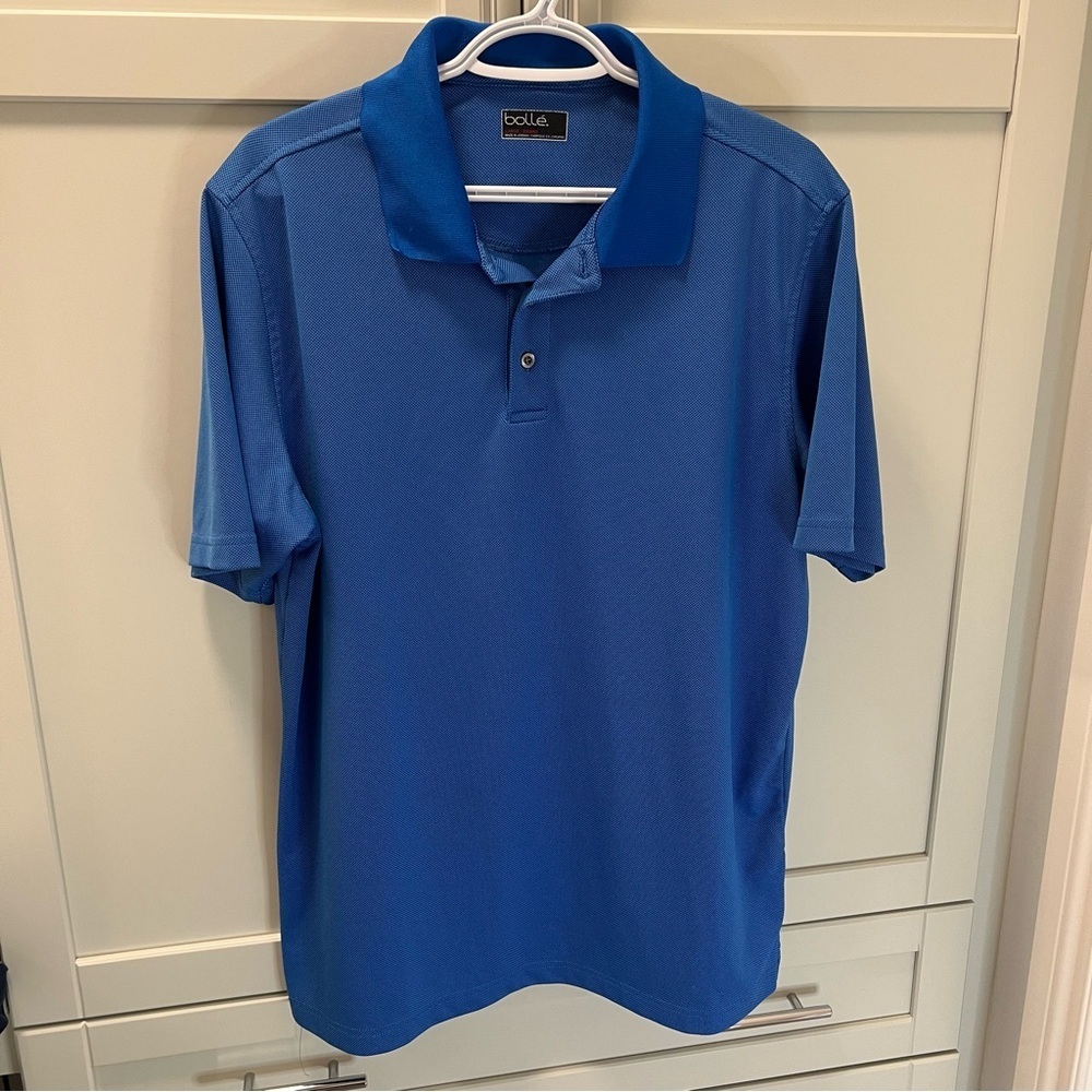 BOLLE Golf Print Performance Polo Shirt | Blue | Men's Size L